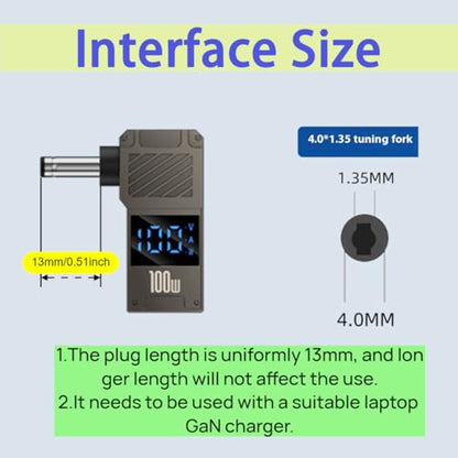 100W PD Power Charger Connector Tip (4.0 x 1.35mm for Asus) with 100W/5A USB C Cable (1.5M)