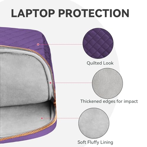 Laptop Case Bag Women Men Computer Sleeve Compatible with MacBook/Dell/HP/Acer/ASUS, Waterproof Shoulder Carrying Briefcase, Purple, 17-17.3 Inch - color: Purple, size: 17.3 Inch