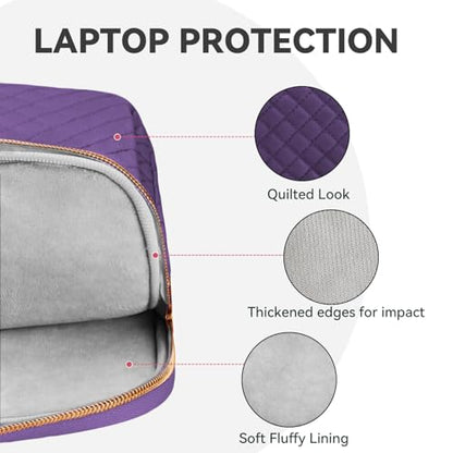 Laptop Case Bag Women Men Computer Sleeve Compatible with MacBook/Dell/HP/Acer/ASUS, Waterproof Shoulder Carrying Briefcase, Purple, 17-17.3 Inch - color: Purple, size: 17.3 Inch