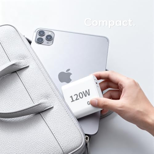 120W Fast Charger USB C - 2 Pack 65W PD Dual Port GaN USB C Charging Block, 3.3/3.3/10/10FT USB C Cable for MacBook Air Pro iPhone 17/16/15 Series Samsung Galaxy S25/S24/S23 Ultra Home Office Travel - color: White