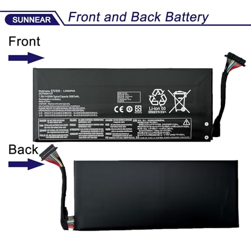 81Wh L23M2PK0 Laptop Battery for Lenovo Legion Go 8APU1 83E1 AMD Handheld | 7.82V 10360mAh Battery Replacement for Lenovo Legion; P/N:L23D2PK0 L23C2PK0 L23L2PK0 5B11M36298 SB11M36297 5B11M36299 - size: 6.14*2.55*1.0 inches L23M2PK0