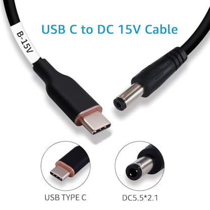 DSD TECH MagicConn SH-CP15B USB Type C PD to DC Power Cable(55x21)-15V - style: 15V