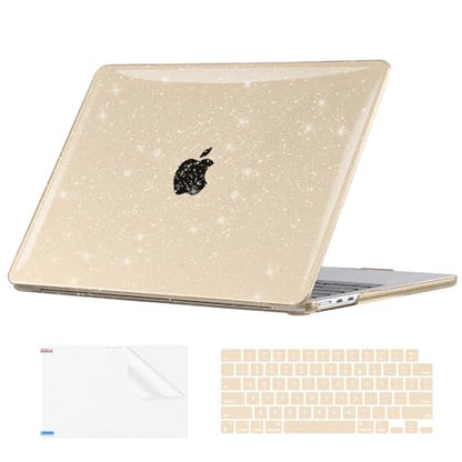 EooCoo Case for MacBook Air 15 inch M5 M4 M3 M2 2026-2023,Sparkly Starlight | Easy to Install, Sturdy, Plastic Hard Shell Case & Keyboard Cover & Screen Protector, Model: A3448 A3241 A3114 A2941 - color: Sparkly Starlight