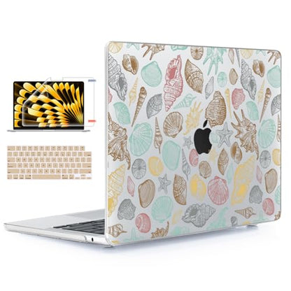 YSCLBAHUK for MacBook Air 15 inch Case 2026-2023 Release M5 A3448 M4 A3241 M3 A3114 M2 A2941 Liquid Retina Display, Hard Shell Case with Keyboard Cover+Screen Film+Trackpad Film, Conch - color: Conch