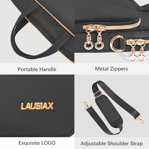 Laptop Case Bag Women Men Computer Sleeve Compatible with MacBook/Dell/HP/Acer/ASUS, Waterproof Shoulder Carrying Briefcase, Black, 14-14.5 Inch - color: Black, size: 14 inch