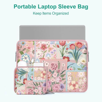 MOSISO Laptop Case 16 inch, 15-15.6 inch Laptop Sleeve Compatible with MacBook Pro 16 M5 M4 M3 M2 M1, HP Acer Dell Lenovo ASUS, Spliced Flowers Neoprene Computer Sleeve Bag with Small Case, Pink - color: Pink, size: 16 inch