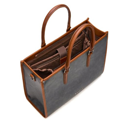 Montana West Laptop Tote Bag for Women 15.6 Inch Computer Bags Business Office Work Briefcase With Adjustable Shoulder Strap - color: Grey