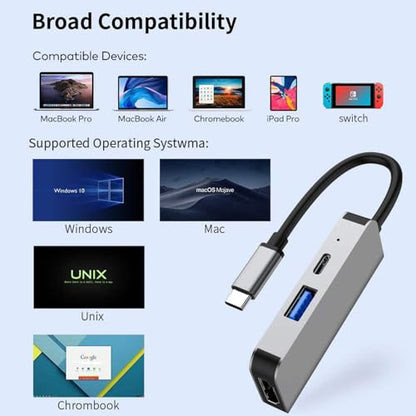 Small USB C HUB for Laptop, USB C Dongle for MacBook Pro, XPS | USB C Docking Station, USB C Splitter for iMac, iPhone 17, XPS, with Card reader+usb a to c adapter, 3-pcs set - color: C to HDMI