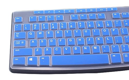 Ultra Thin Desktop PC Silicone Keyboard Cover Skin Protector Compatible for Logitech MK295 MK275 MK270 Wireless Keyboard, Logitech K200 K260 K270 MK200 MK260 Keyboard - Blue - color: Blue