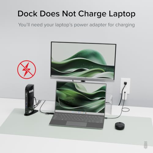 Plugable Universal Laptop Docking Station Dual HDMI Monitor for Windows and Mac (Driver Required), USB 3.0 or USB-C, 2X HDMI, Gigabit Ethernet, Audio, 6 USB Ports (UD-3900)