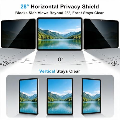 Magnetic Privacy Screen Protector for iPad Air 11 Inch (2024-2026, M2/M3/M4)，Removable & Reusable Anti Glare Anti Blue Light Privacy Shield, Data Confidentiality Shield - size: iPad Air 11 Inch 2024