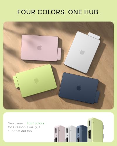 Satechi USB-C Snap Hub for MacBook Neo, 6-in-2 Flush Dual-Connector Hub with 4K/60Hz HDMI, 45W Pass-Through Charging, SD & microSD Card Readers, USB-A & USB-C 5Gbps Data, Citrus - color: Citrus