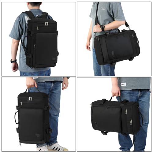 Kalesi Gym Duffle Bag Backpack 4-Way Waterproof with Shoes Compartment for travel Sport Hiking laptop - color: Business-black