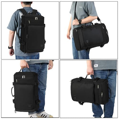 Kalesi Gym Duffle Bag Backpack 4-Way Waterproof with Shoes Compartment for travel Sport Hiking laptop - color: Business-black