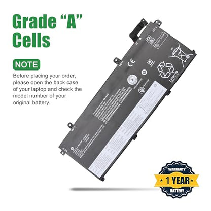 02DL007 Laptop Battery Replacement for Lenovo ThinkPad T490 T495 T14 P14S P43S Series L18L3P73 SB10K97645 L18C3P72 02DL010 L18C3P71 02DL008 L18M3P73 02DL009 L18M4P74 L18M4P73 11.55V 51Wh - size: 13.3*5.1*1.4inch 02DL007