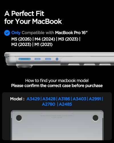 Spigen for MacBook Pro 16 inch case M5/Pro/Max (2026) M4/M3/M2/M1 Pro/Max (2024-2021) A3403 A3186 A2780 A2485, Air Skin Matte Thin Semi Clear Cover, Frost Clear - color: Frost Clear, size: Macbook Pro 16" M5/M4/M3/M1 (2026-2021)