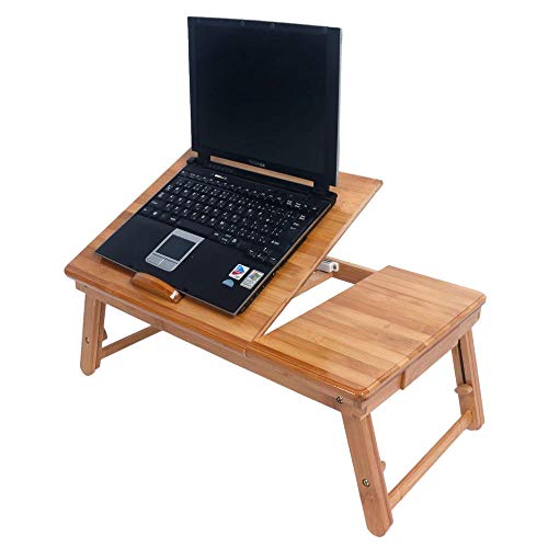 Brown Portable Folding Laptop Computer/Notebook/Tablet Desk, Table and Serving Tray - 21.68"