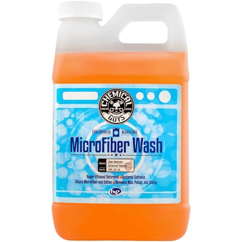Chemical Guys, Microfiber & Towel Wash Detergent, Deep Clean, Orange, 64 oz | Concentrated detergent deep-cleans microfiber towels, mitts and pads, lifting wax, grease and grime, orange scent - size: 64 Fl Oz (Pack of 1)