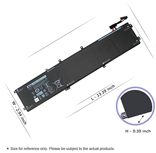 DELL 6GTPY Battery for Dell Precision 5530 5520 5510 XPS 15 7590 9560 XPS 15-9560 9570 9550Vostro 7500 7590 6GTPY P56F GPM03 5XJ28 5D91C 5041C P56F001 P56F002 P56F003 4GVGH 1P6KD 11.4V 97Wh 6-Cell