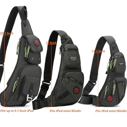NICGID Sling Bag Chest Shoulder Backpack Crossbody Daypack for Men Women | Travel Outdoor Hiking Concealed Carry Fishing Fanny Tool Small Casual - color: Black-1