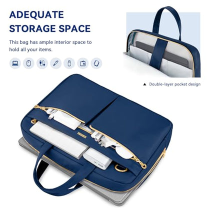 Ferkurn Laptop Bag Case Women Men Computer Bag Compatible with MacBook/HP/LG/Dell, Shoulder Strap Slim Carrying Messenger Briefcase, Blue, 15.6-16 Inch - color: Blue, size: 15-15.6 inch
