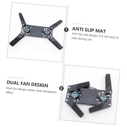 OSALADI 2Pcs USB Laptop Cooling Pad Ventilated Stand with Quiet Dual Fans Compatible with All Laptops and Game Consoles Portable Design for Easy Storage Low Noise Operation