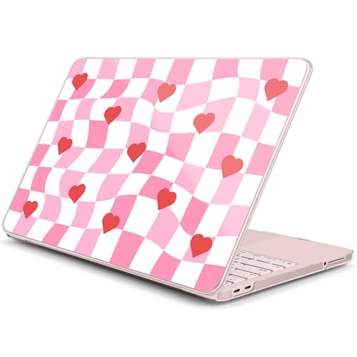 for MacBook Neo 13 Inch Case 2026 Release Model A3404, Pink Aesthetic Ultra-Slim Hard Shell with Keyboard Cover, 6-in-1 Laptop Accessories Bundle for Women Girls, Retro Groovy Hearts - color: Retro Groovy Hearts