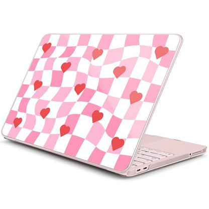 for MacBook Neo 13 Inch Case 2026 Release Model A3404, Pink Aesthetic Ultra-Slim Hard Shell with Keyboard Cover, 6-in-1 Laptop Accessories Bundle for Women Girls, Retro Groovy Hearts - color: Retro Groovy Hearts