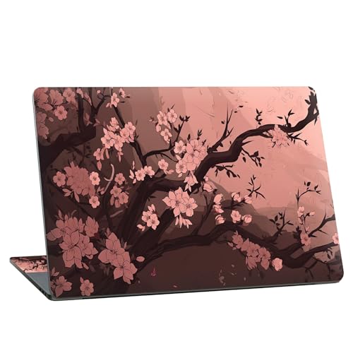 Universal Laptop Skin Sticker with 2 Wrist Pad Skins, Waterproof Scratch Resistant Vinyl Laptop Cover Decal, Cut to Fit for 11–15.6 Inch MacBook HP Dell Lenovo, Cherry Blossom Tree - color: Cherry Blossom Tree