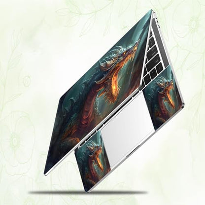 Laptop Skin Sticker Decal, Universal Reusable Vinyl Laptop Cover for 12" 13" 13.3" 14" 15" 15.4" 15.6" Notebook PC, Waterproof Scratch-Resistant with 2 Wrist Pads, Easy to Apply & Remove,P Dragon - color: P Dragon