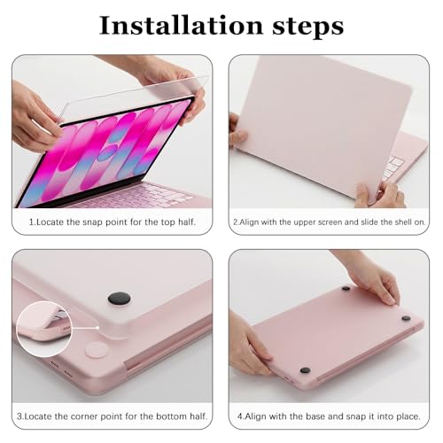 ProElife 3-in-1 for MacBook Neo,Matte Hard Shell, Sleeve & Keyboard Cover | Pink Laptop Case, Clear Keyboard Skin, Heat Dissipation, Precision Fit, Water-Resistant & Reusable, Complete Accessory Kit - color: Matte+Pink