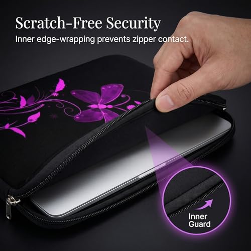 10 inch Messenger Bag Carrying Case Sleeve with Handle Accessory Pocket Fits 7 to 10-Inch Laptop/Notebook/ebooks/Kids Pad (7-10.2 inch, Nice Butterfly) - color: Nice Butterfly, size: 7-10.2 inch