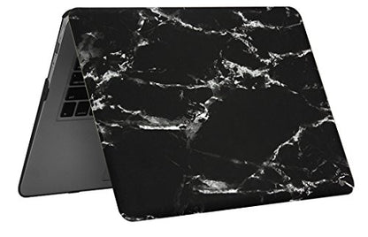 UESWILL Marble Pattern Smooth Hard Shell Case Cover Compatible with MacBook Air 11 inch (A1465/ A1370) + Microfibre Cleaning Cloth, (Black/White) - color: Pattern-marble Black White, size: MacBook Air 11"