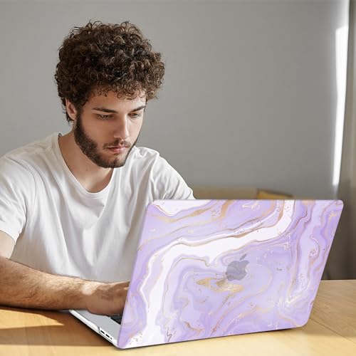 BELKA for MacBook Pro 13 inch Case M2 M1 2022 2021 2020-2016, Purple Marble | A2338 A2251 A2289 A2159 A1989 A1706 A1708, Plastic Hard Shell for MacBook Pro 13.3 inch Case&Keyboard Cover&Screen Protector - color: Purple Marble