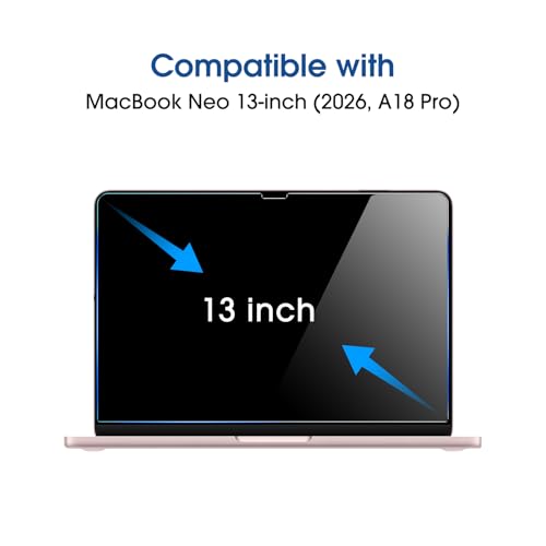 amFilm Screen Protector for MacBook Neo 13'' 2026 Tempered Glass | Scratch Protection, Easy to Instllation & Bubble Free, HD Clear, Ultra Thin (Regular 13 inch) - size: Regular 13 inch
