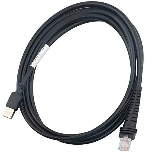 Barcode Scanner Cable for Honeywell, USB to RJ45 Cable, CBL-500-300-S00 1900GHD 1902GHD 1902GSR 1300G 1250g 1450G 1200G 1400G 1900-C 1950G (3M / 10FT Flatted USB Port) - size: 10 ft Straight