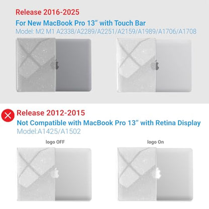 IBENZER Compatible with MacBook Pro 13 Inch Case M2 M1 2026 2025 2024 2023 2022 A2338 A2289 A2251 A2159 A1989 A1706 A1708, Hard Shell Case & Keyboard Cover for Mac Pro 13, Star Clear,T13S-CL+1 - color: Star Clear