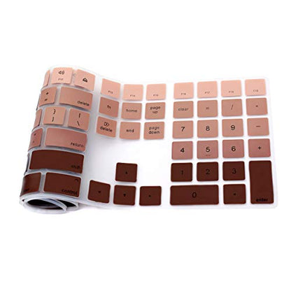 Ultra Thin Silicone Full Size Wire Numeric Keyboard Cover Skin for Mac 2017 Magic Keyboard with Numeric Keypad MQ052LL/A A1843 US Layout,Ombre Brown - color: Ombre Brown