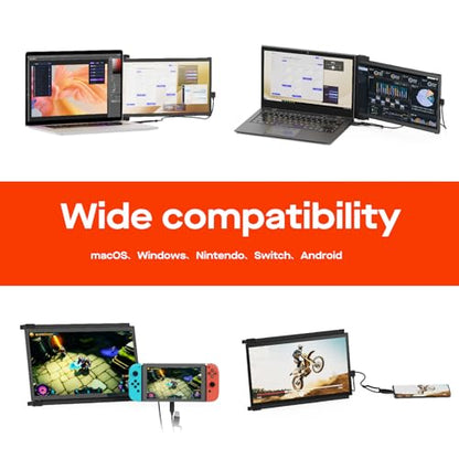 MP Portable Monitor - 2026 Mobile Pixels Nexus 13.3" Laptop Screen Extender | IPS Ultra Slim Laptop Monitors, USB C/USB A/HDMI 1080P Monitor for 14"-17" Laptops, Windows/macOS/Android/Switch Compatible
