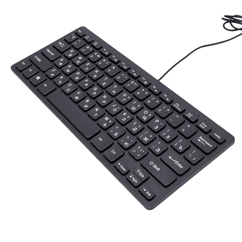 Asixxsix 78 Keys Wired Keyboard, USB Wired Minority Language Keyboard with 1.35M Cable, Plug and Play for Office, Computer and Laptop (Russian) - size: Russian