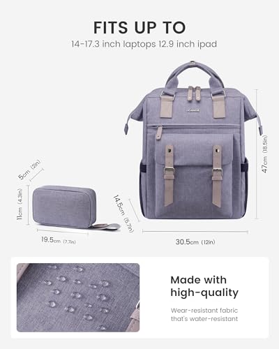 LOVEVOOK Laptop Backpack for Women with Giant Tumbler Holder Pocket,17.3 inch Waterproof Travel Backpack Purse Computer Laptop Bag - color: Black-black, size: 17.3 Inch D-Cup