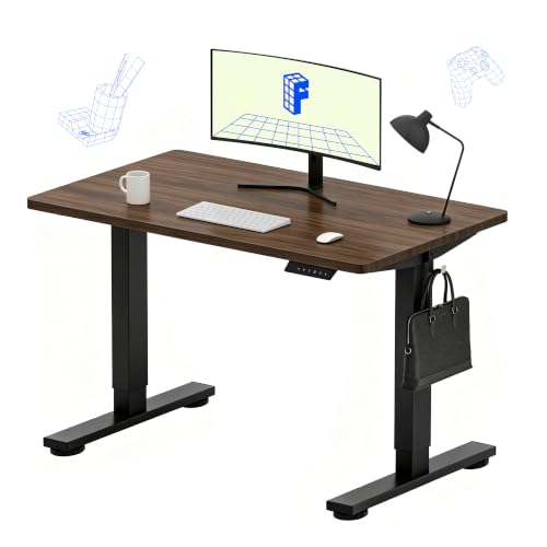 FLEXISPOT EN1 40"x24" One-Piece Standing Desk, Black Walnut (Black Frame) | 176 LBS Capacity, Seamless Desktop, Home Office, 4 Memory Presets, Dual Monitor Setup, Anti-Collision - color: Black Walnut (Black Frame), size: 39.4 x 23.6 in