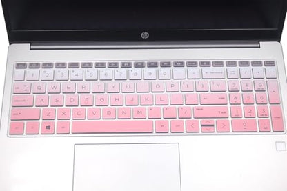 Keyboard Skin Compatible for 15.6" HP Laptop 15-fc 15-fd 15t-fd Series, HP Pavilion 15 15-eg/eh/er 15t-eg200/eg300 15z-eh300 Series, HP Pavilion 17z 17z-cp000 17z-ca200 17-cn 17-cp Series (Ombre Pink) - color: Ombre Pink