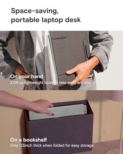 MOFT Folding Laptop Stand Lap Desk, Portable & Mini Computer Stand Laptop Desk for Travel and Home Office, Ergonomic Design with Adjustable Viewing Angles, Lightweight Computer Cooling Riser, Black - color: Black