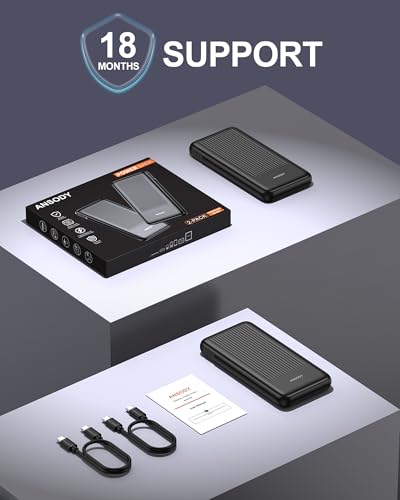 2-Pack Portable Charger, 10000mAh 22.5W Slim USB C Power Bank Fast Charging with 2 Outputs & 2 Inputs, Digital Display Battery Pack Compatible with iPhone Samsung iPad Tablets, Black & Black - color: Black & Black