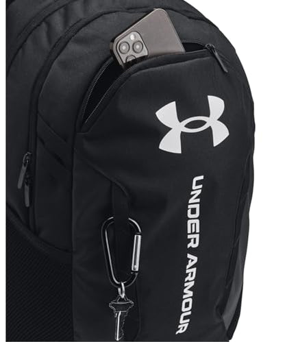 Under Armour Unisex-Adult Hustle 6.0 Backpack, (002) Black/Black/White, One Size Fits Most - color: (002) Black / Black / White, size: One Size