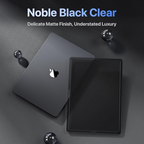 Soonjet for MacBook Air 15 inch Case | M5 M4 M3 M2 2026 2025-2023 | Crack-Resistant Upgrade | Thinner, Lighter, Tougher | Hard Shell Laptop Cover | A3448 A3241 A3114 A2941 | Noble Black Clear - color: Noble Black Clear