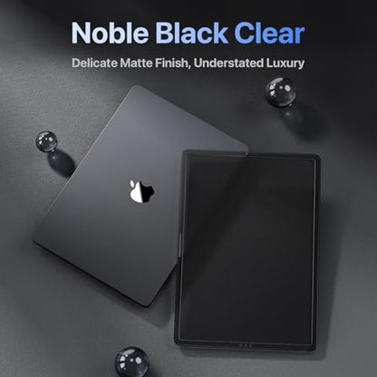 Soonjet for MacBook Air 15 inch Case | M5 M4 M3 M2 2026 2025-2023 | Crack-Resistant Upgrade | Thinner, Lighter, Tougher | Hard Shell Laptop Cover | A3448 A3241 A3114 A2941 | Noble Black Clear - color: Noble Black Clear