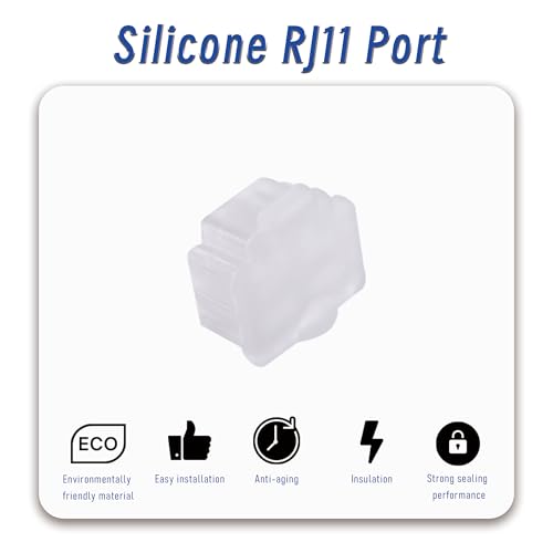 10 PCS RJ11 Port Anti-dust Plugs, Silicone Covers Caps Stoppers, Port Protector for End Computer Digital Socket Printer, 0.37 x 0.3 (LxW) - size: RJ11/Transparent/10 PCS