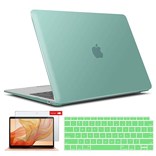 IBENZER Compatible with New MacBook Air 13 inch case 2022 2021 2020 M1 A2337 A2179 A1932, Hard Shell Case&Keyboard Cover&Screen Film for Mac Air 13 with Touch ID (2018-2022), Green, AT13GN+2 - color: Mint